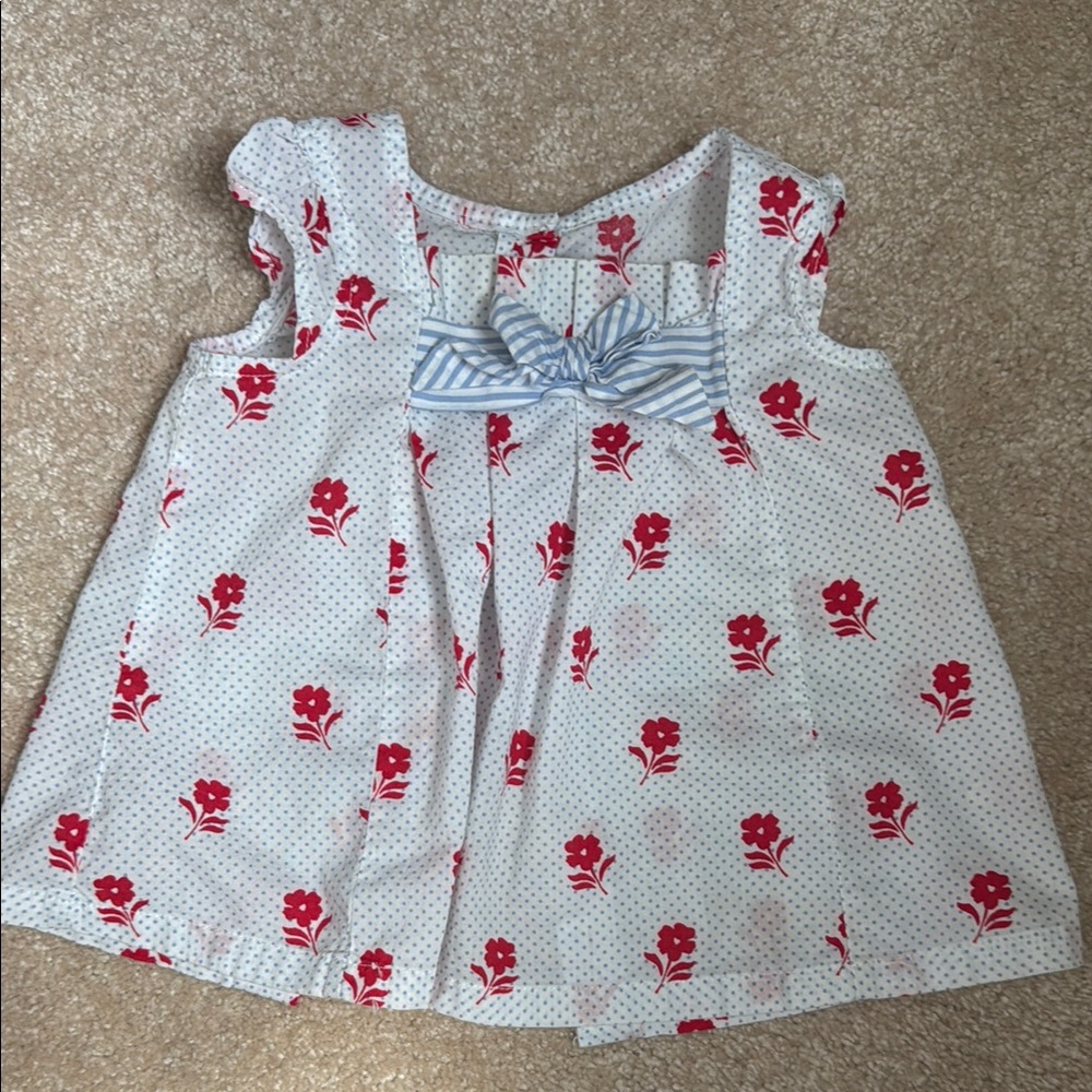 Janie and Jack Floral Kids Top with Bow Accent